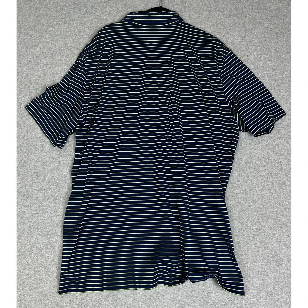 Polo Golf Ralph Lauren‎ Polo Shirt Mens 2XL Navy Green Striped Vintage Lisle